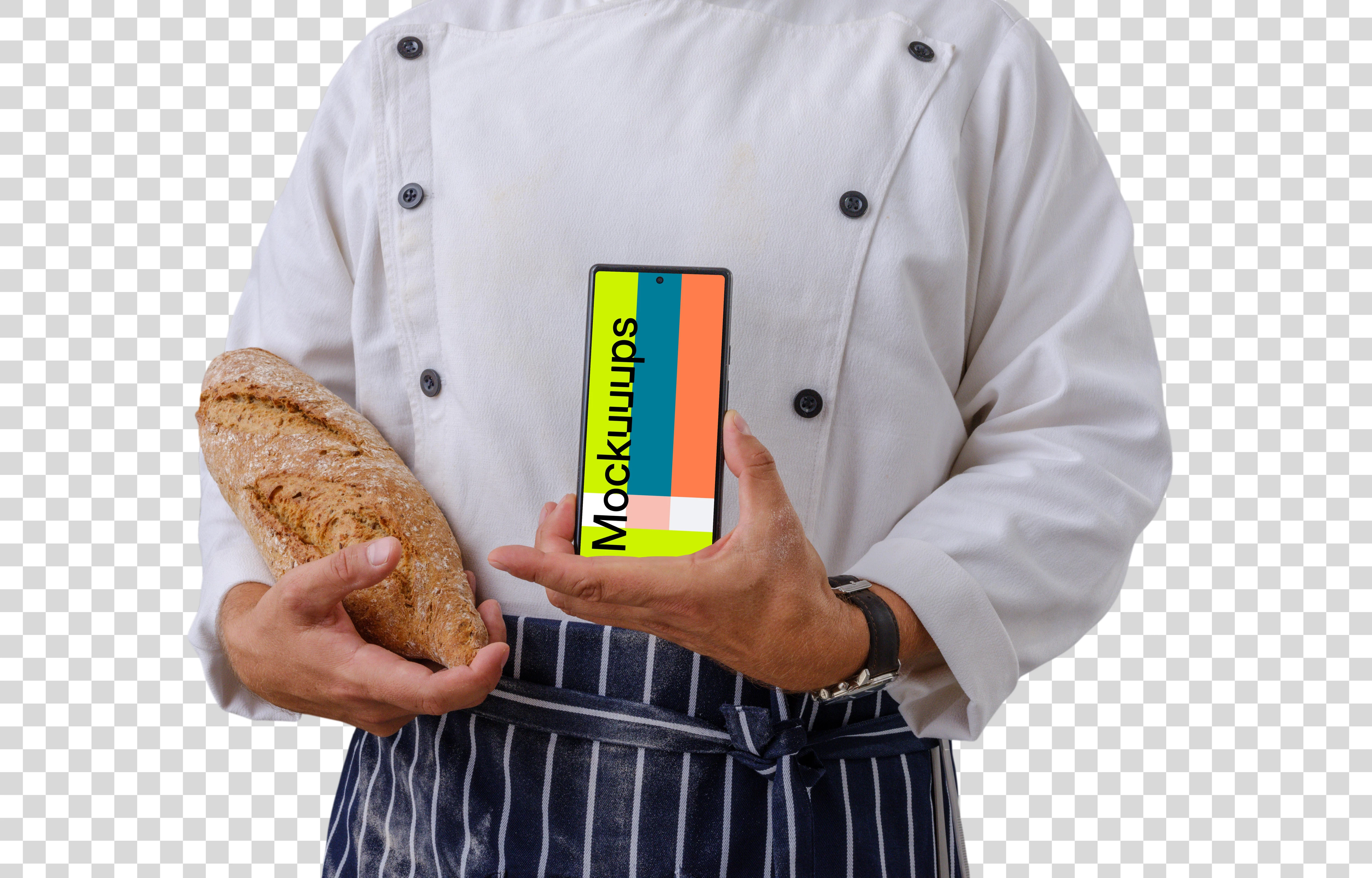 The head of the kitchen with a Google Pixel 6 mockup