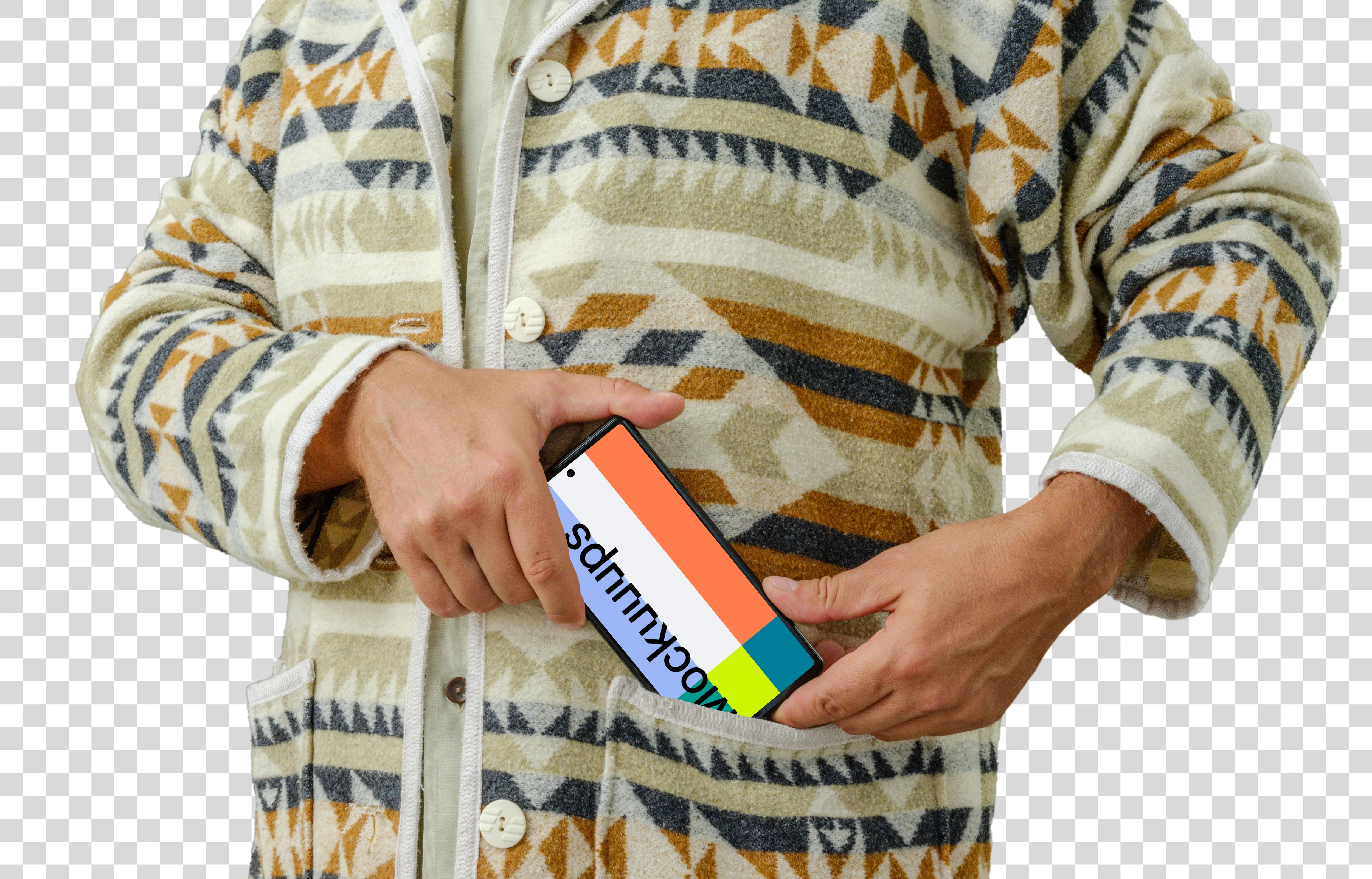 Tourist with a Google Pixel mockup