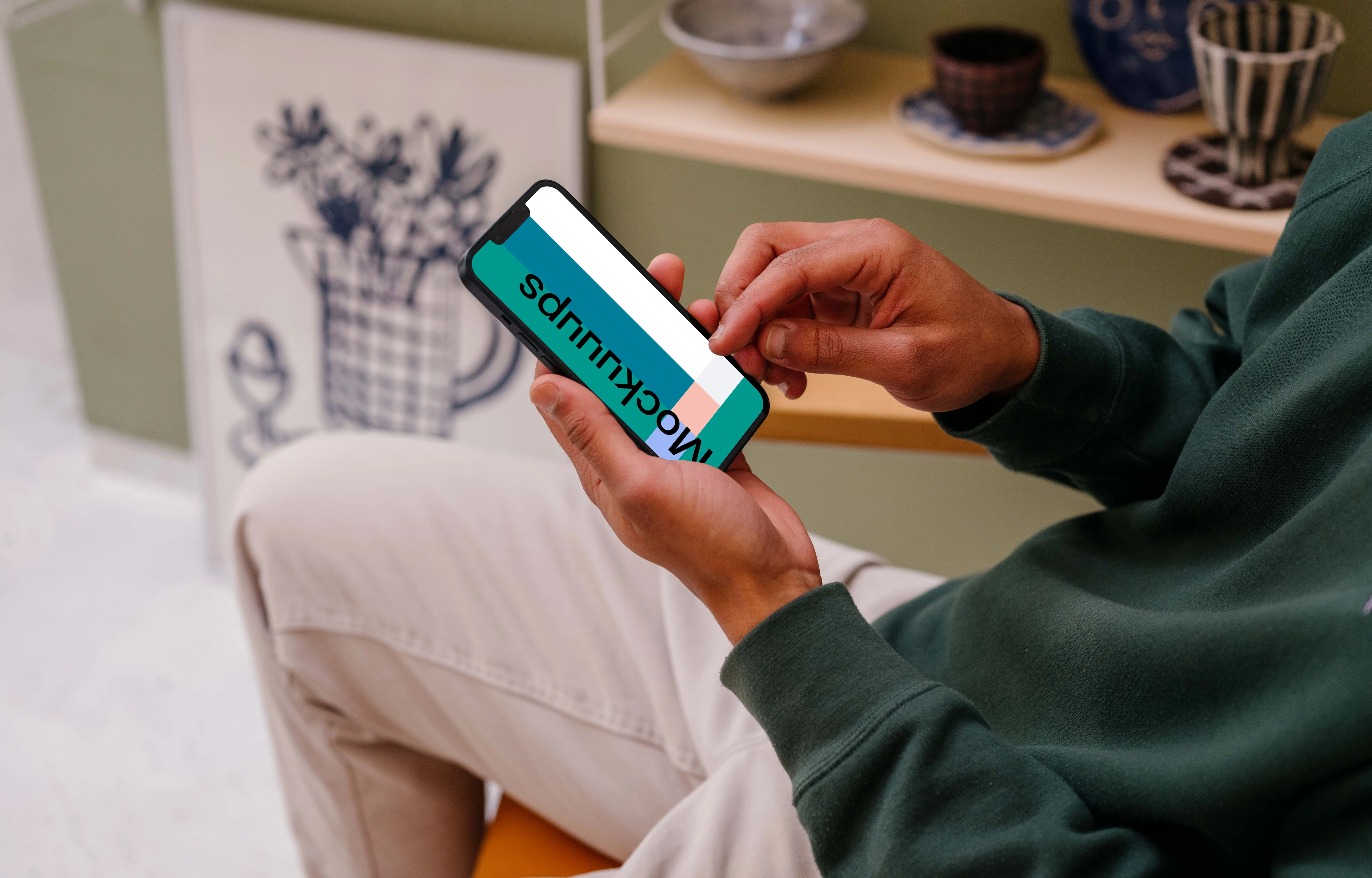 User scrolling on iPhone mockup