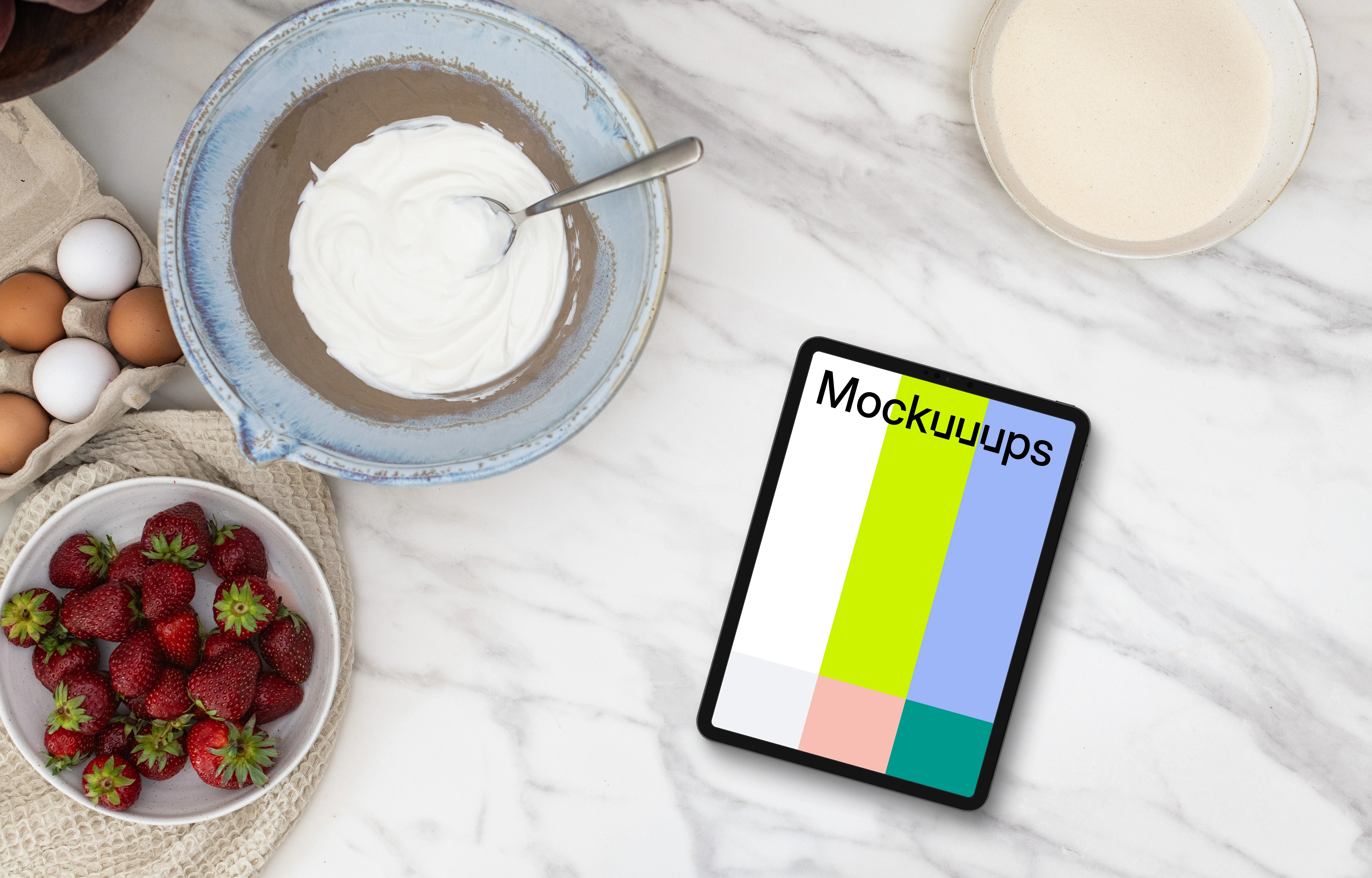 Baking and a tablet mockup