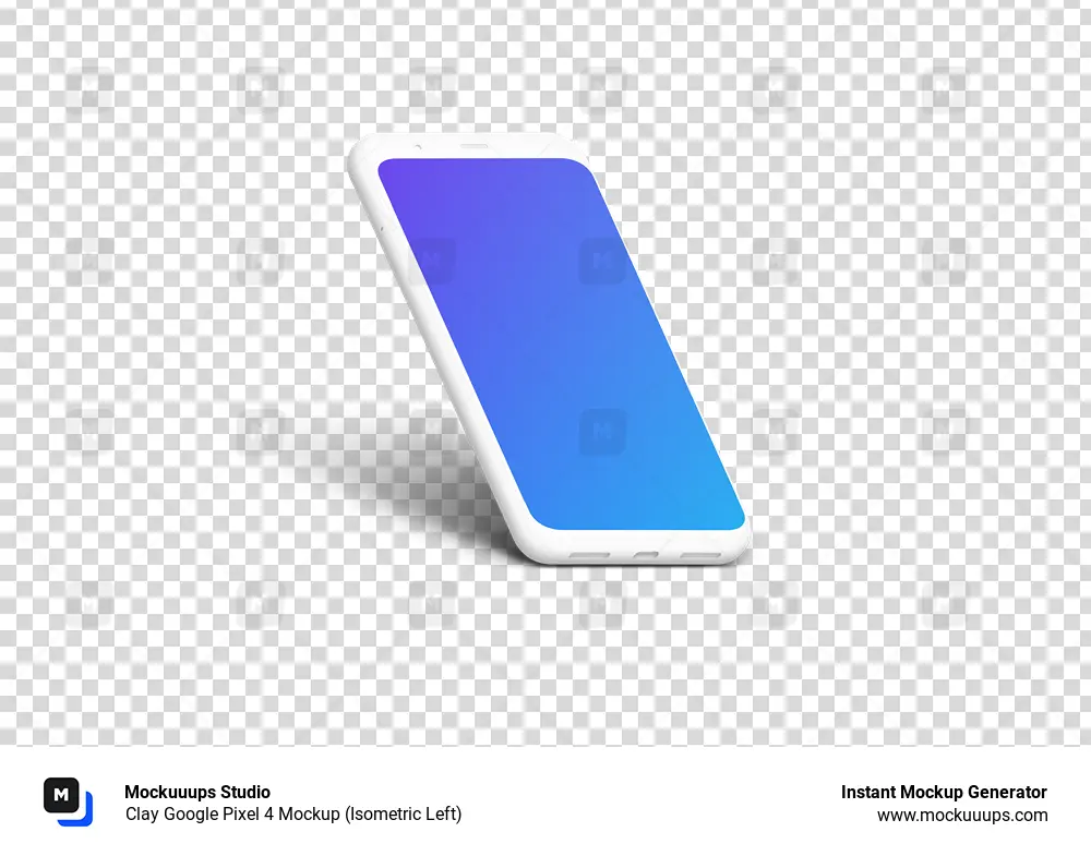 Clay Google Pixel 4 Mockup (Isometric Left)