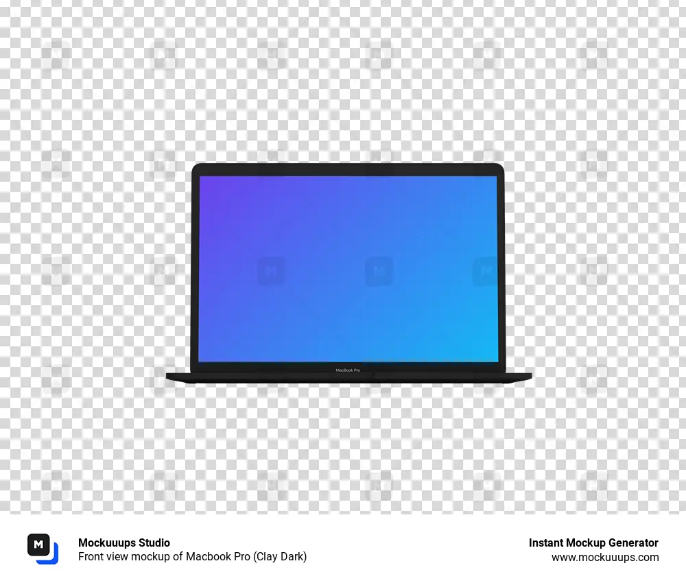 Front view mockup of Macbook Pro (Clay Dark)