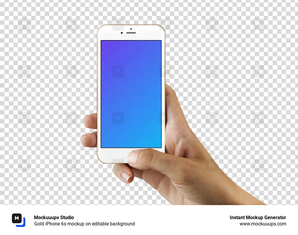 Gold iPhone 6s mockup on editable background