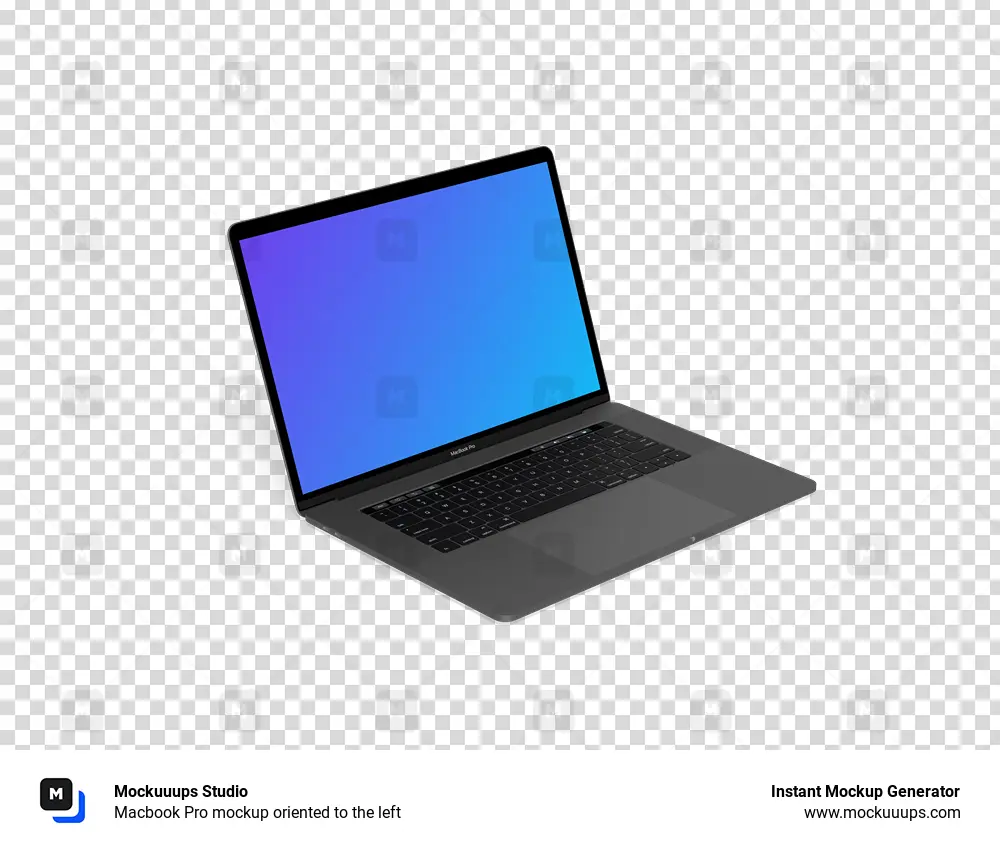 Macbook Pro mockup oriented to the left