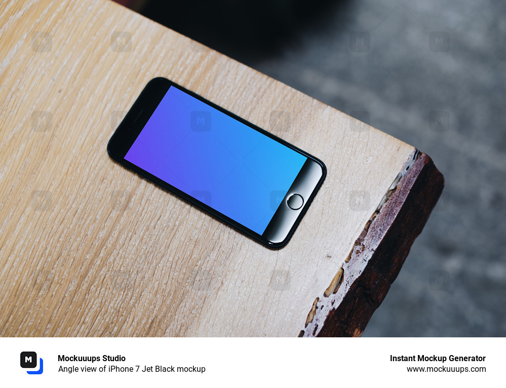Angle view of iPhone 7 Jet Black mockup
