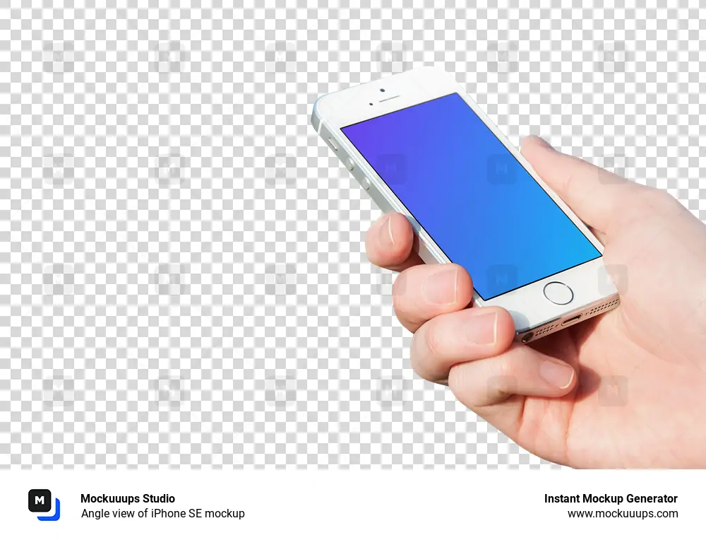 Angle view of iPhone SE mockup