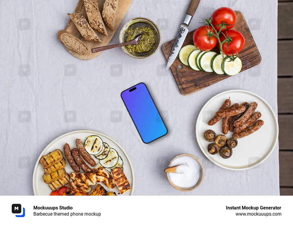 Barbecue themed phone mockup