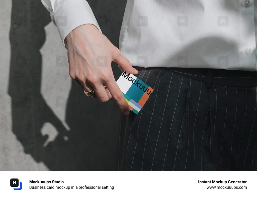 Business card mockup in a professional setting