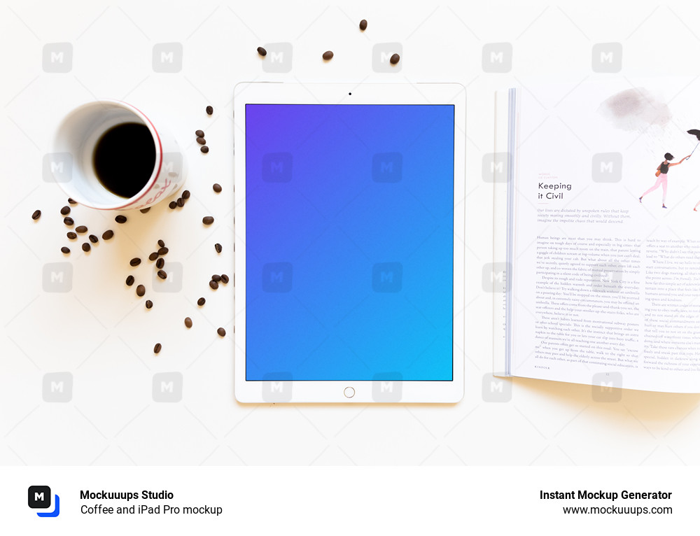 Coffee and iPad Pro mockup