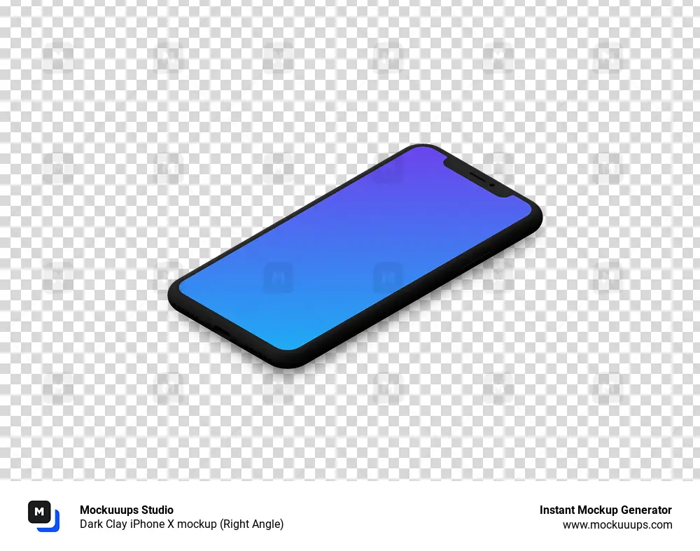 Dark Clay iPhone X mockup (Right Angle)