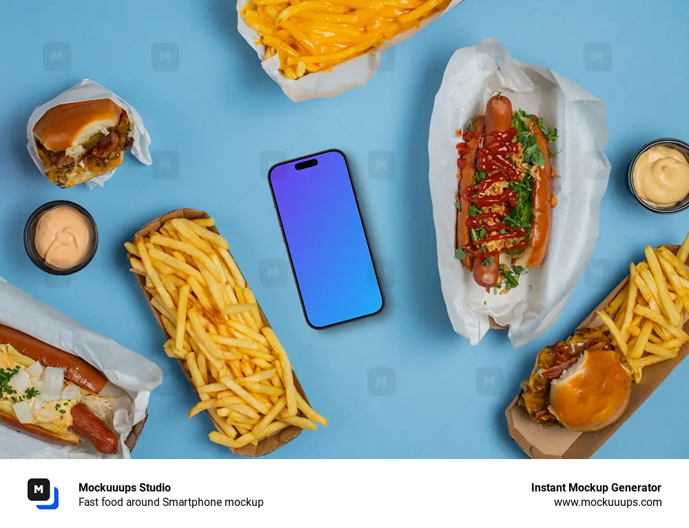 Fast food around Smartphone mockup