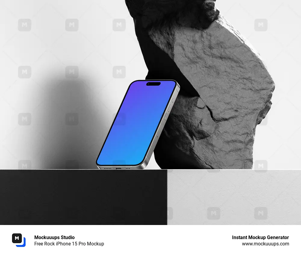 Free Rock iPhone 15 Pro Mockup