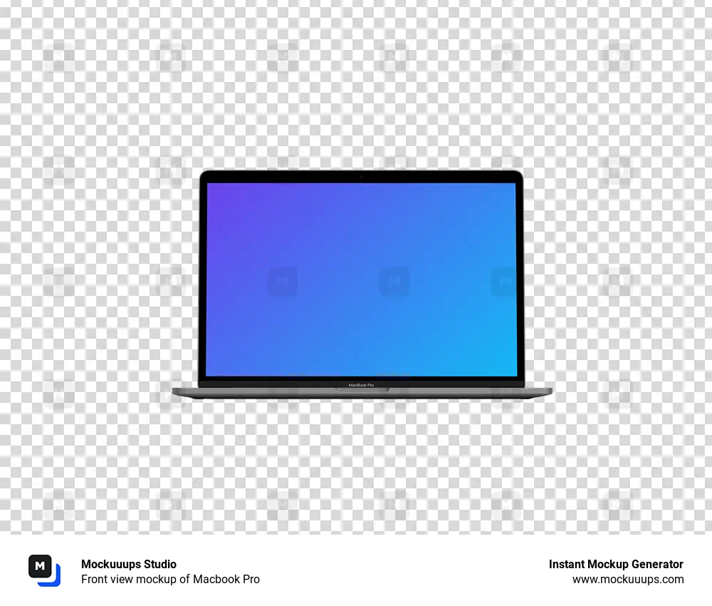 Front view mockup of Macbook Pro
