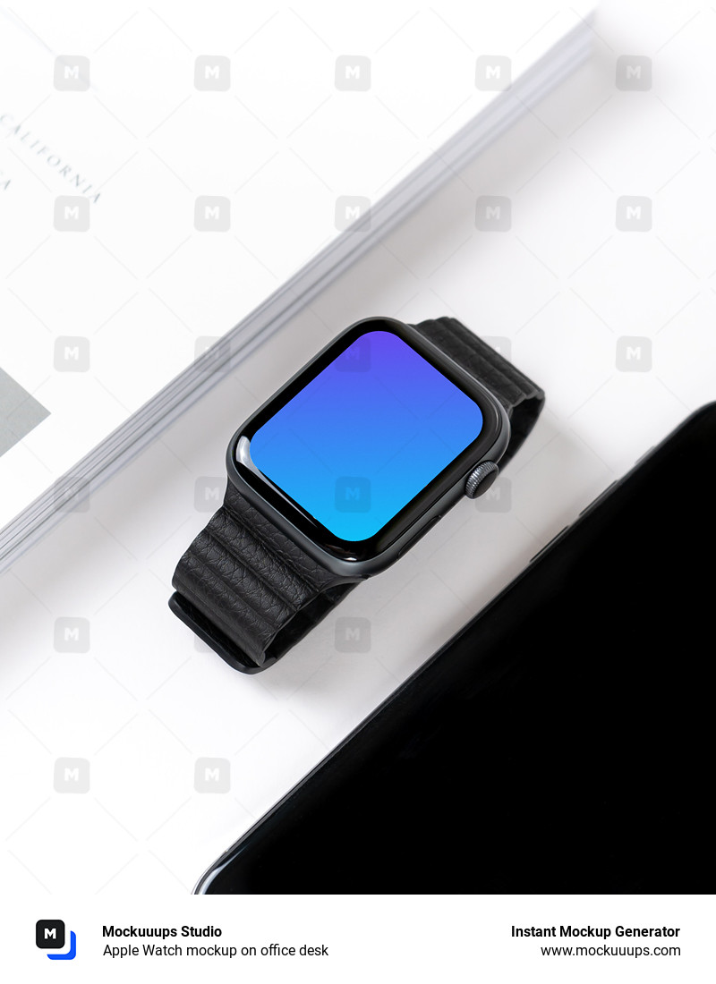 Apple Watch mockup on office desk