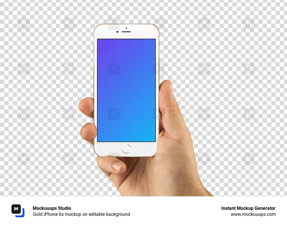 Gold iPhone 6s mockup on editable background