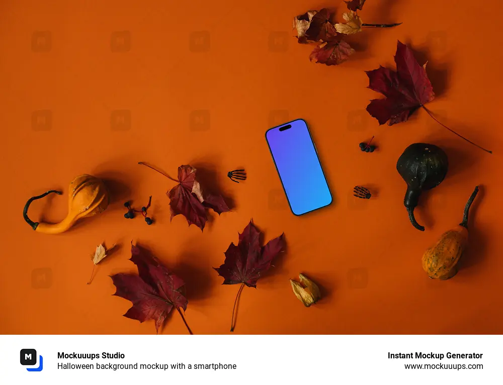 Halloween background mockup with a smartphone