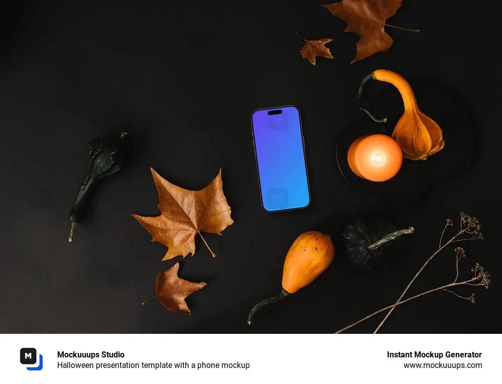 Halloween presentation template with a phone mockup