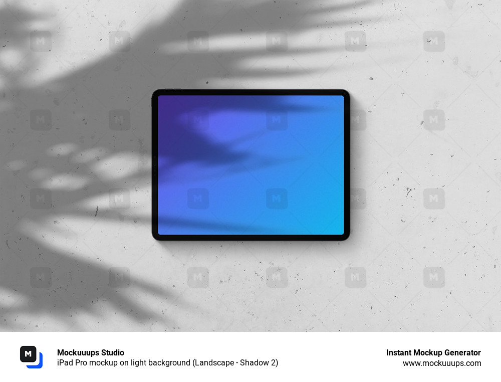 iPad Pro mockup on light background (Landscape - Shadow 2)