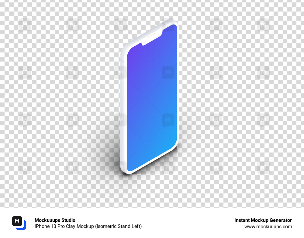 iPhone 13 Pro Clay Mockup (Isometric Stand Left)