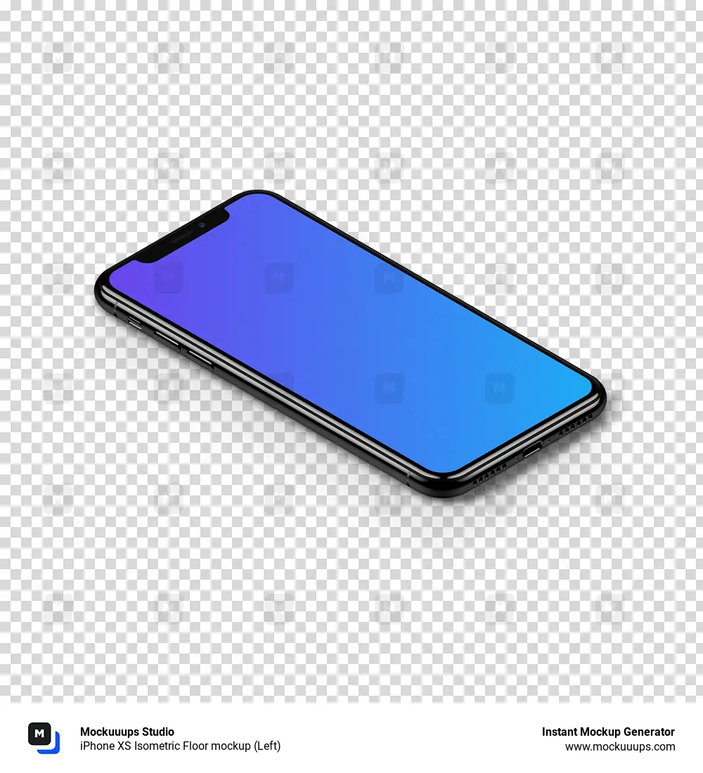 iPhone XS Isometric Floor mockup (Left)