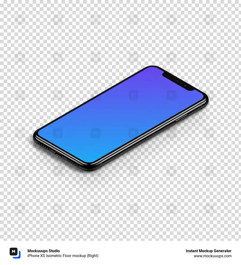 iPhone XS Isometric Floor mockup (Right)