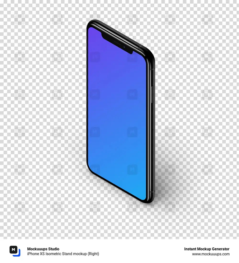 iPhone XS Isometric Stand mockup (Right)
