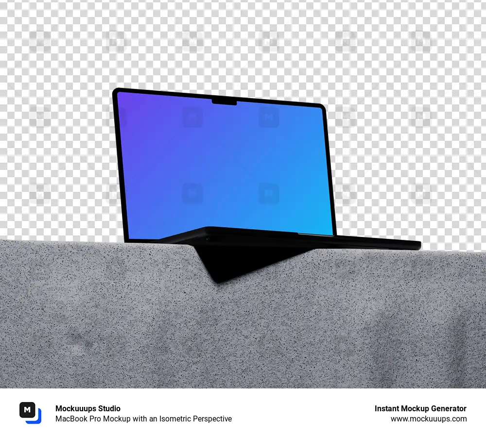 MacBook Pro Mockup with an Isometric Perspective