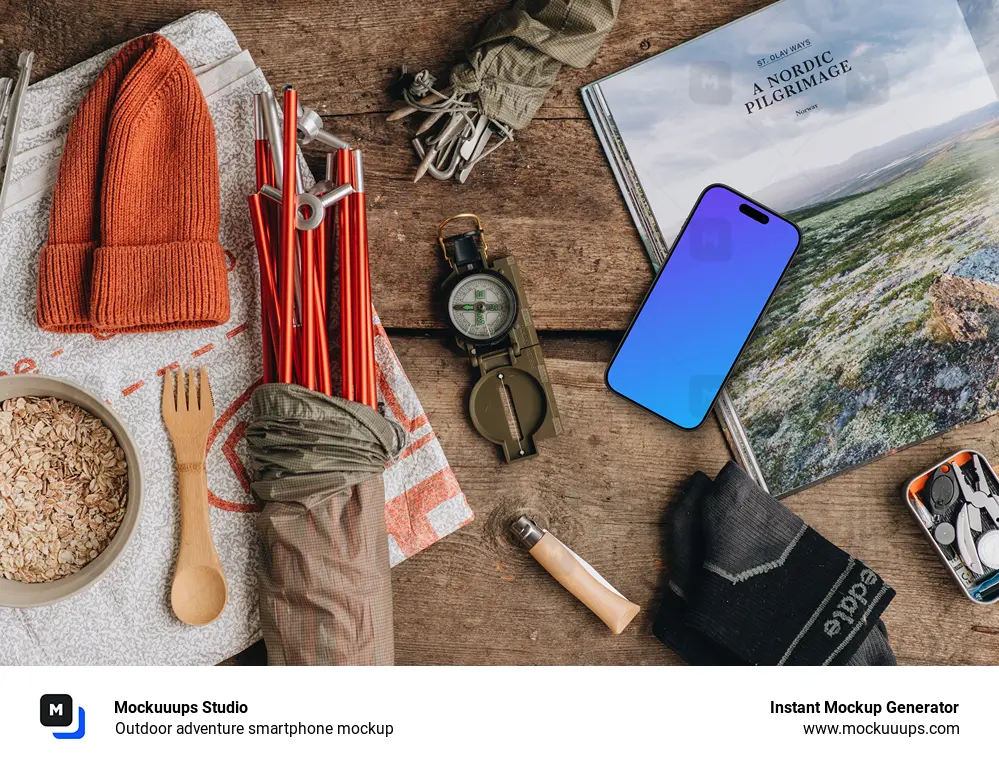 Outdoor adventure smartphone mockup