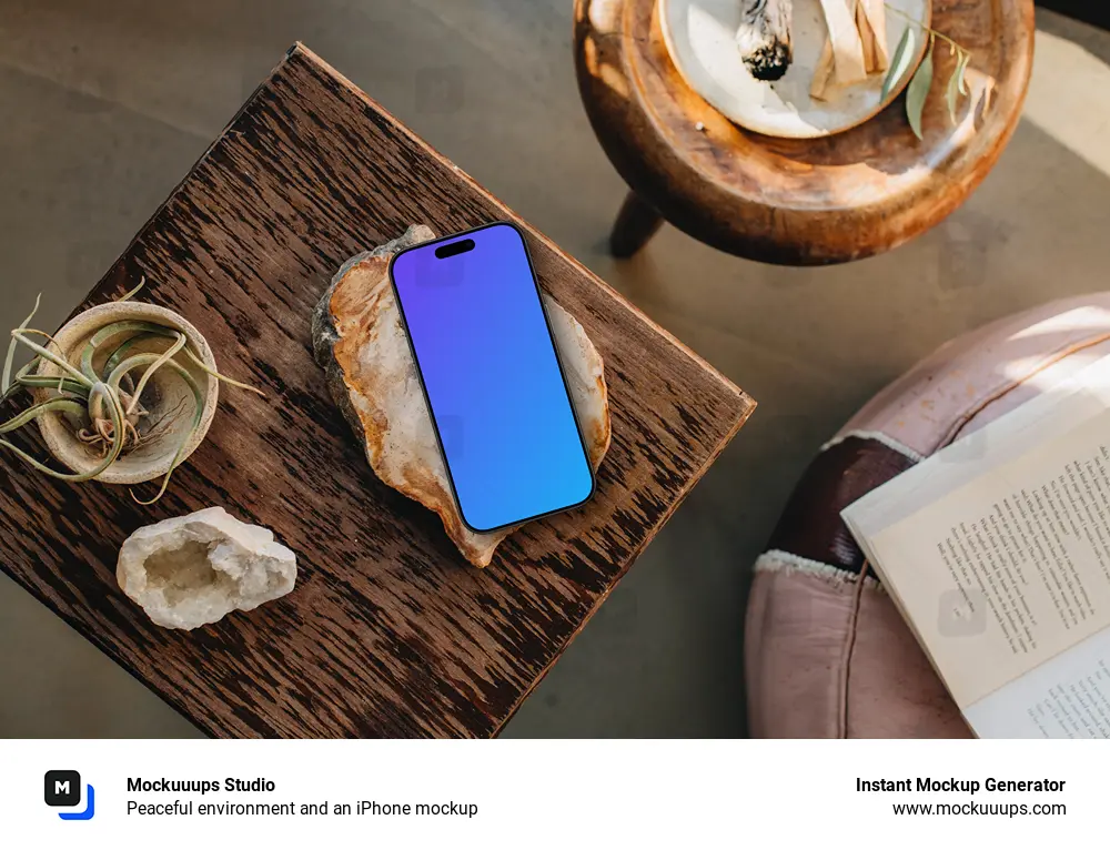 Peaceful environment and an iPhone mockup