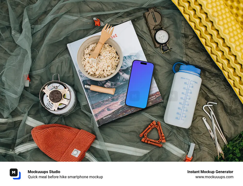 Quick meal before hike smartphone mockup