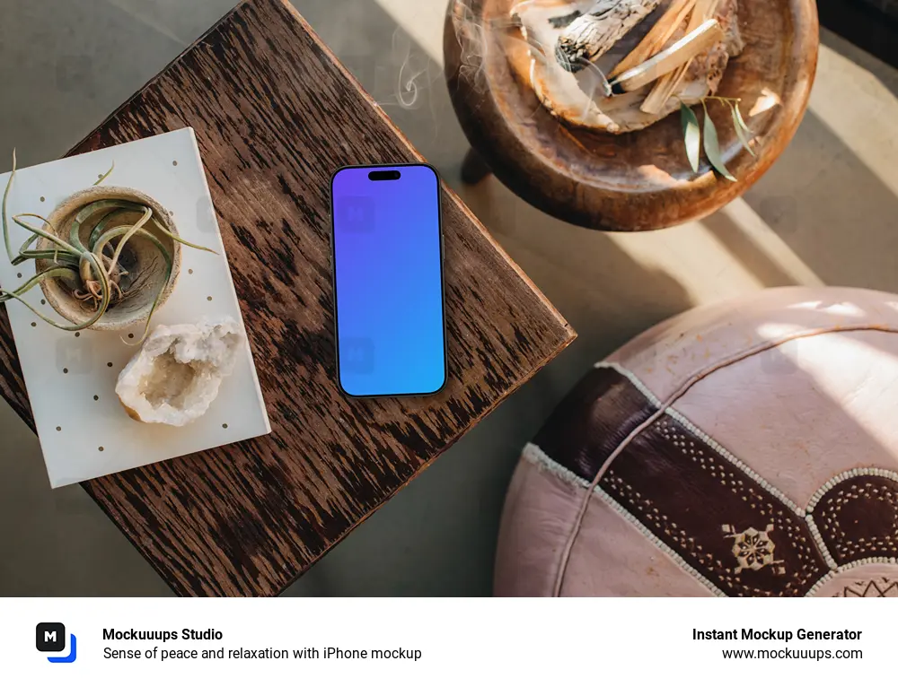 Sense of peace and relaxation with iPhone mockup