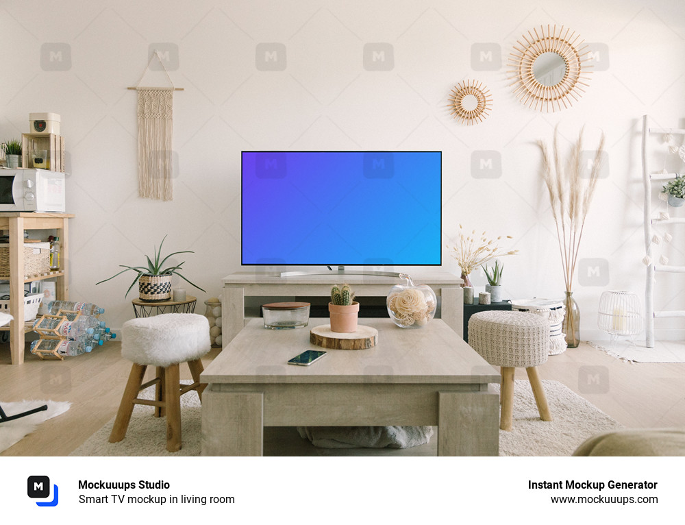 Smart TV mockup in living room