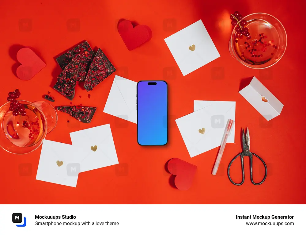 Smartphone mockup with a love theme