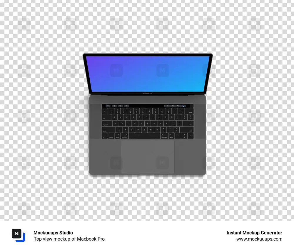 Top view mockup of Macbook Pro