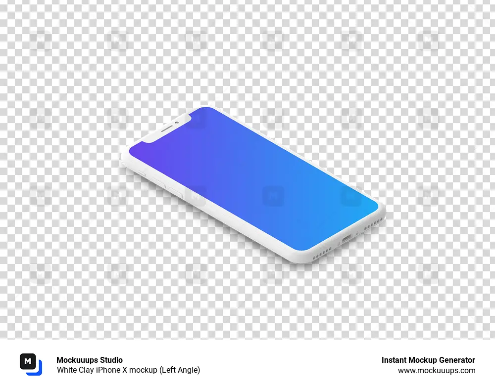 White Clay iPhone X mockup (Left Angle)