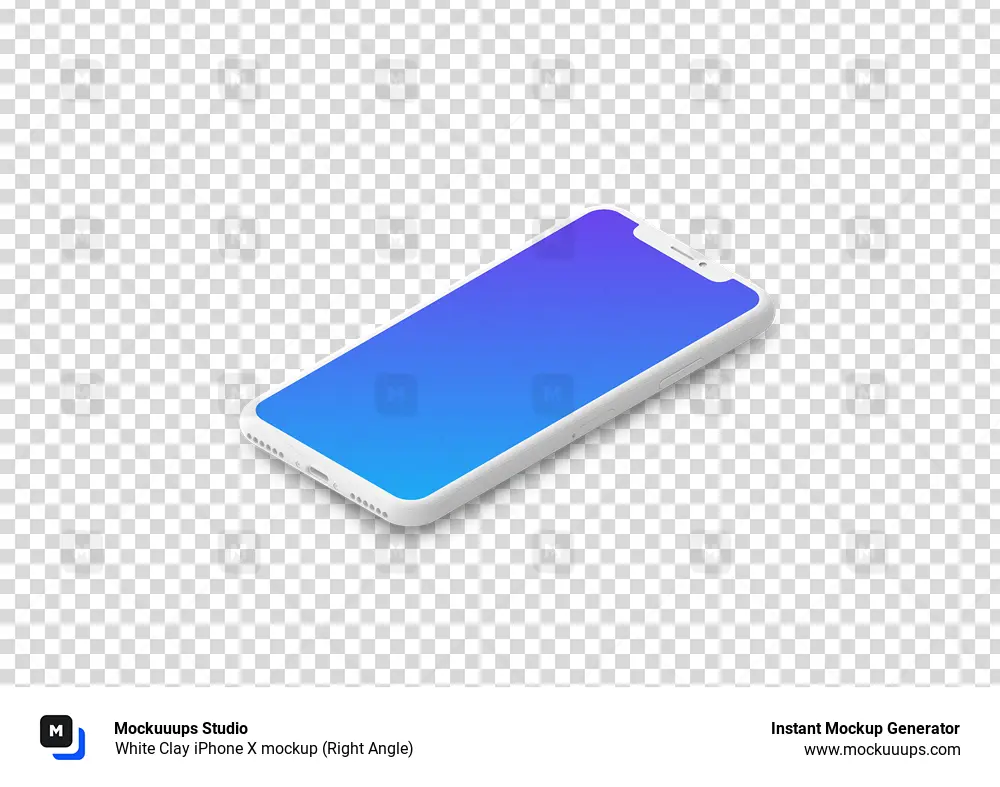 White Clay iPhone X mockup (Right Angle)