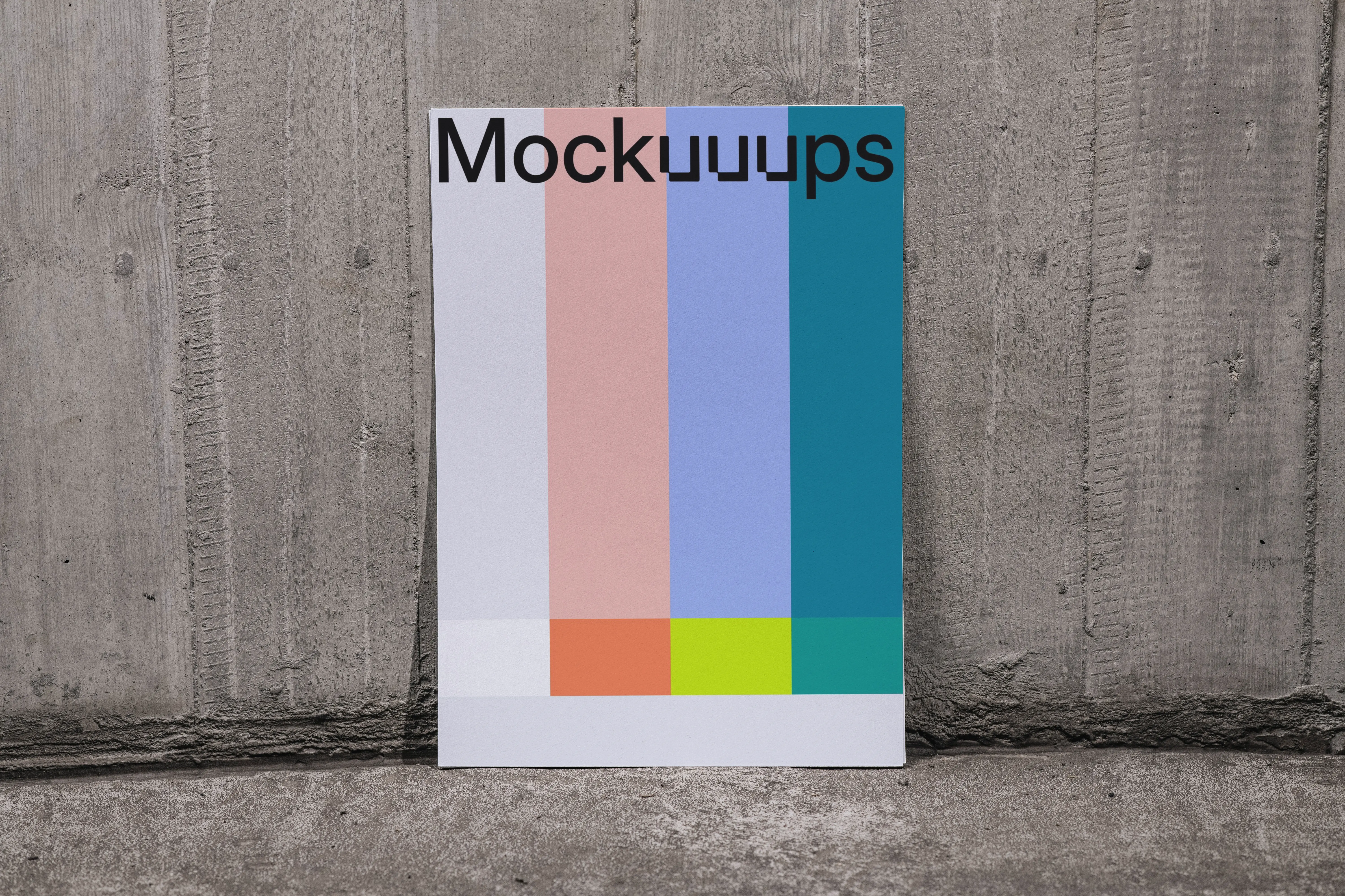 A4 mockup against a concrete wall