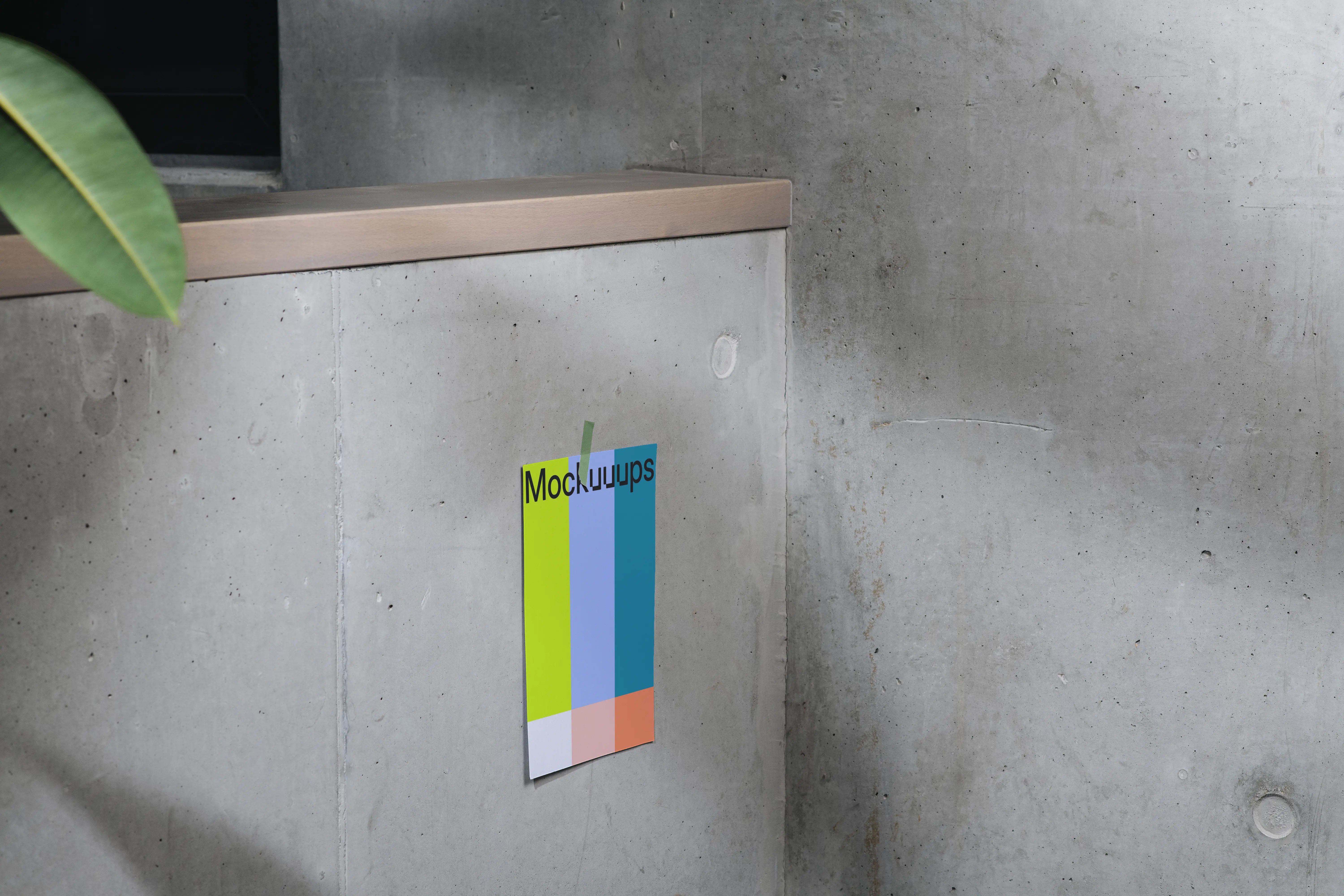 A4 mockup on a grey concrete wall