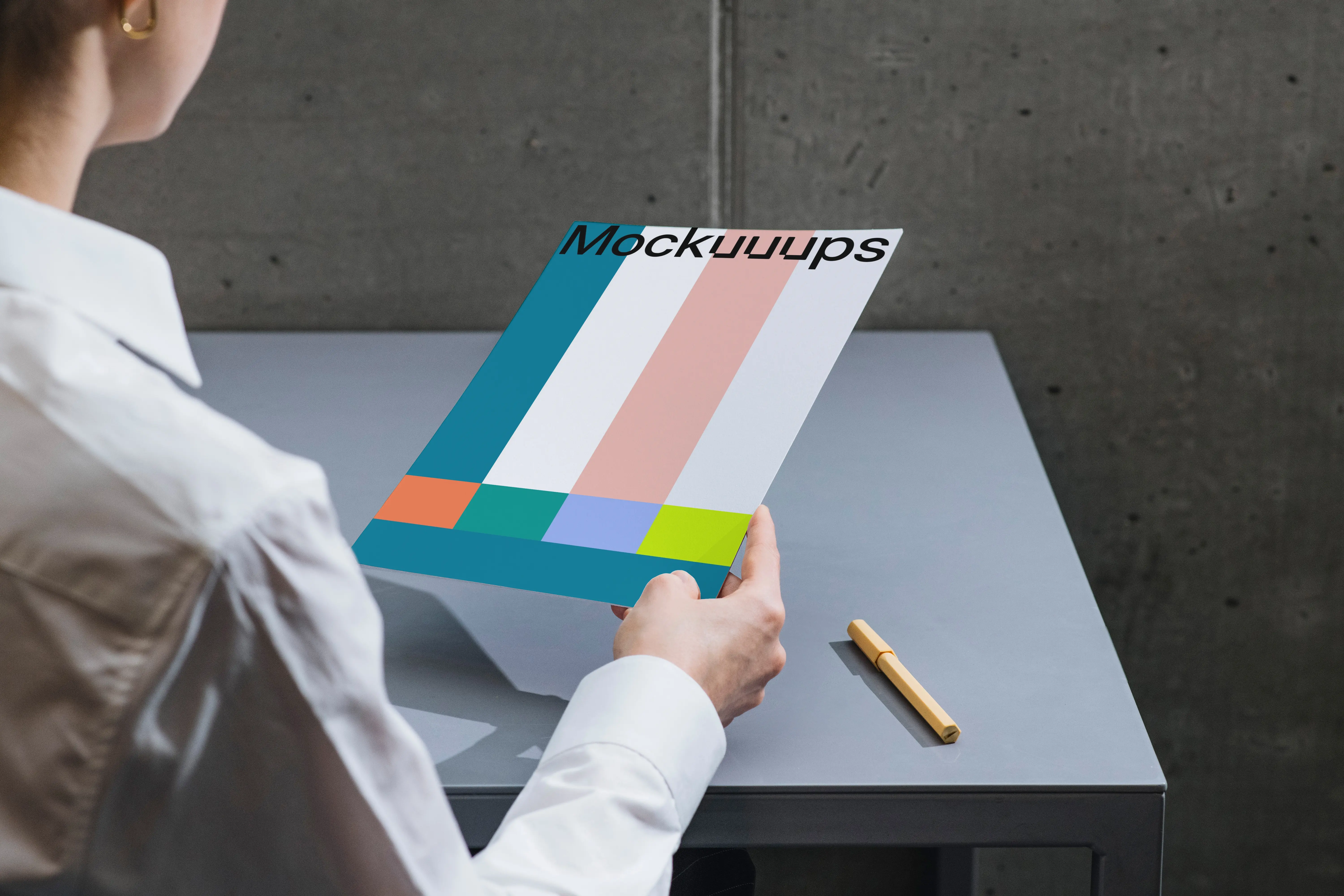 A4 paper mockup in a minimalist setting