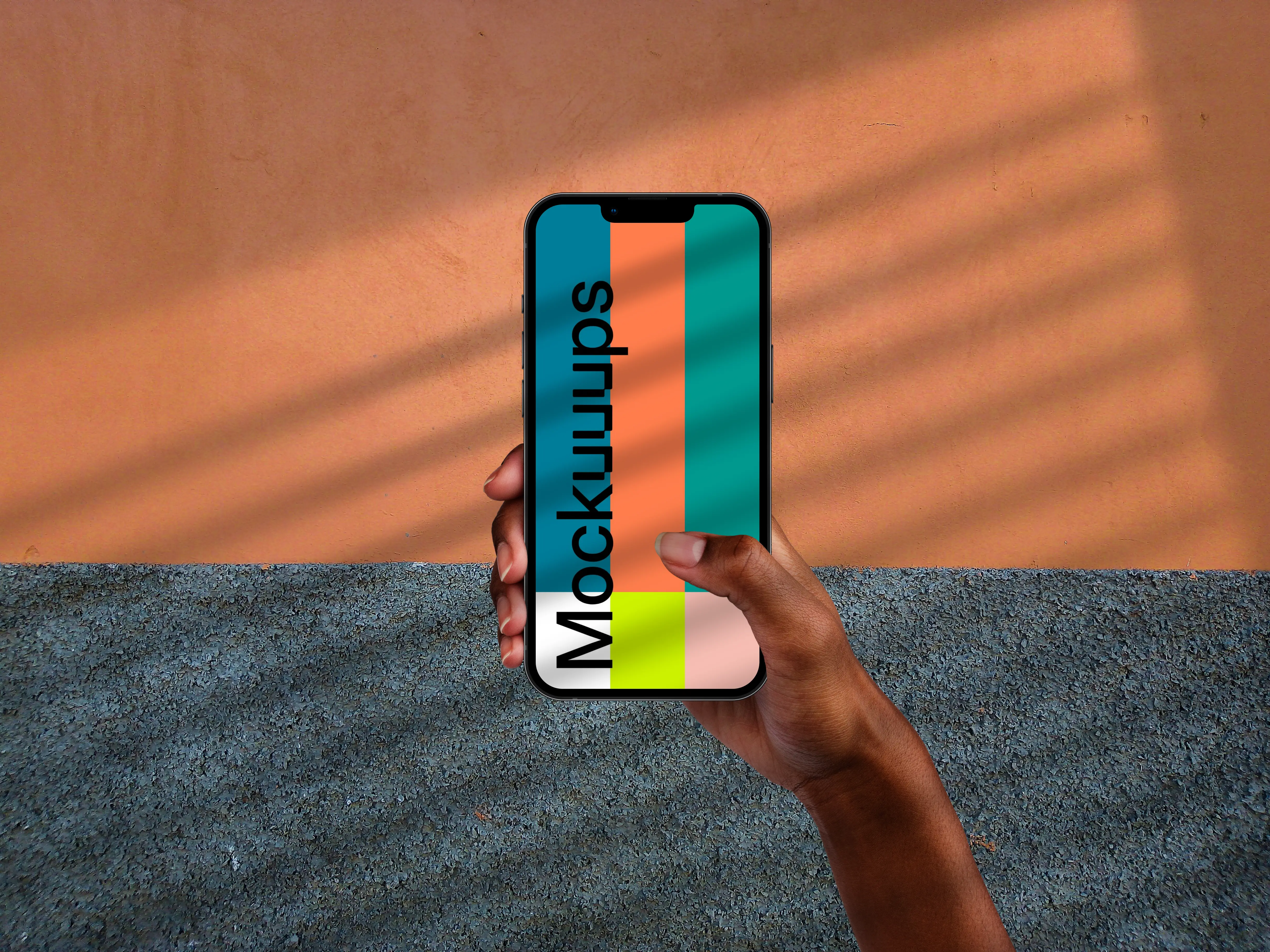 African-american hand holding smartphone mockup