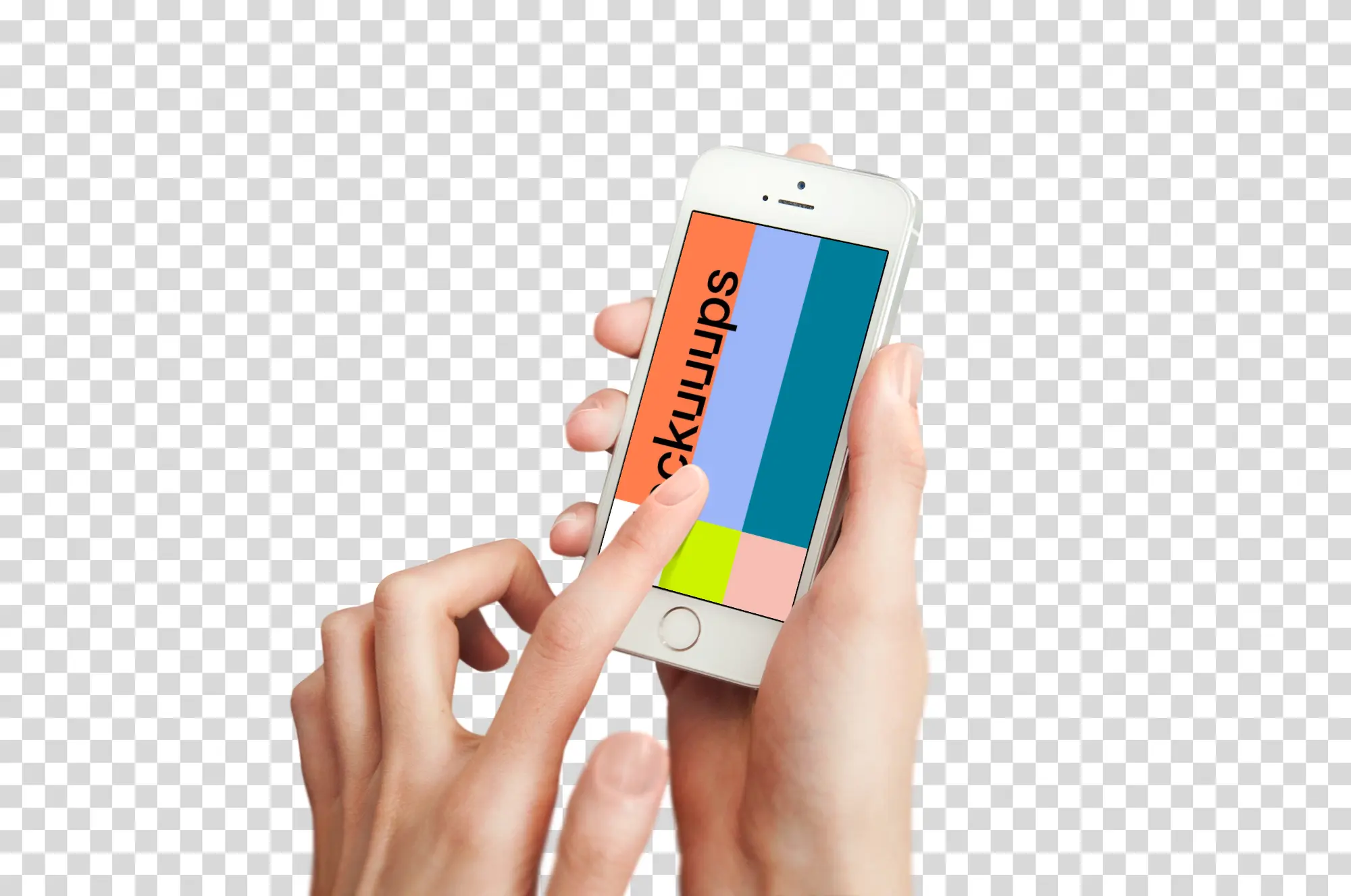 Angle view of iPhone SE mockup on editable background