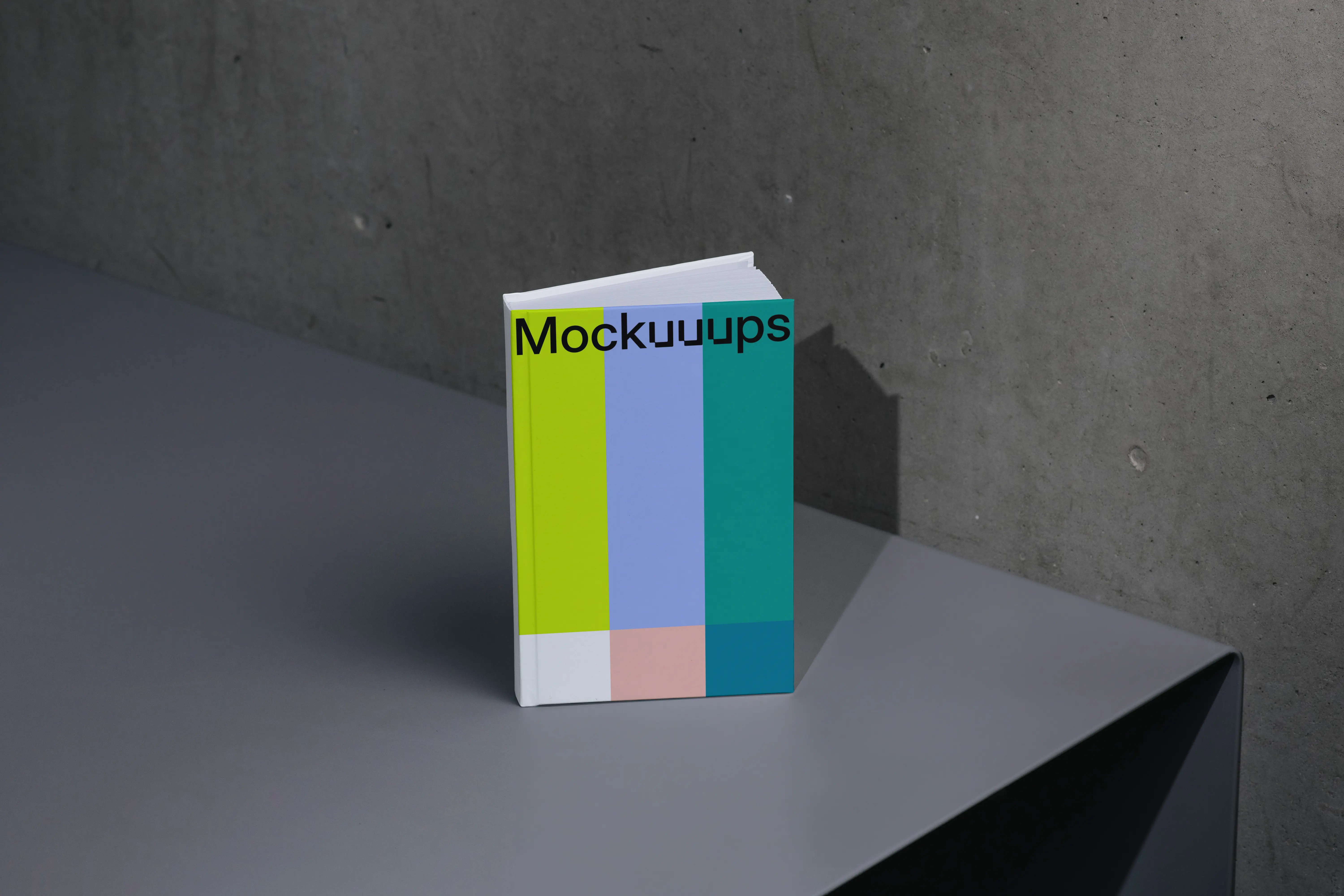 B-Format book mockup on a modern surface