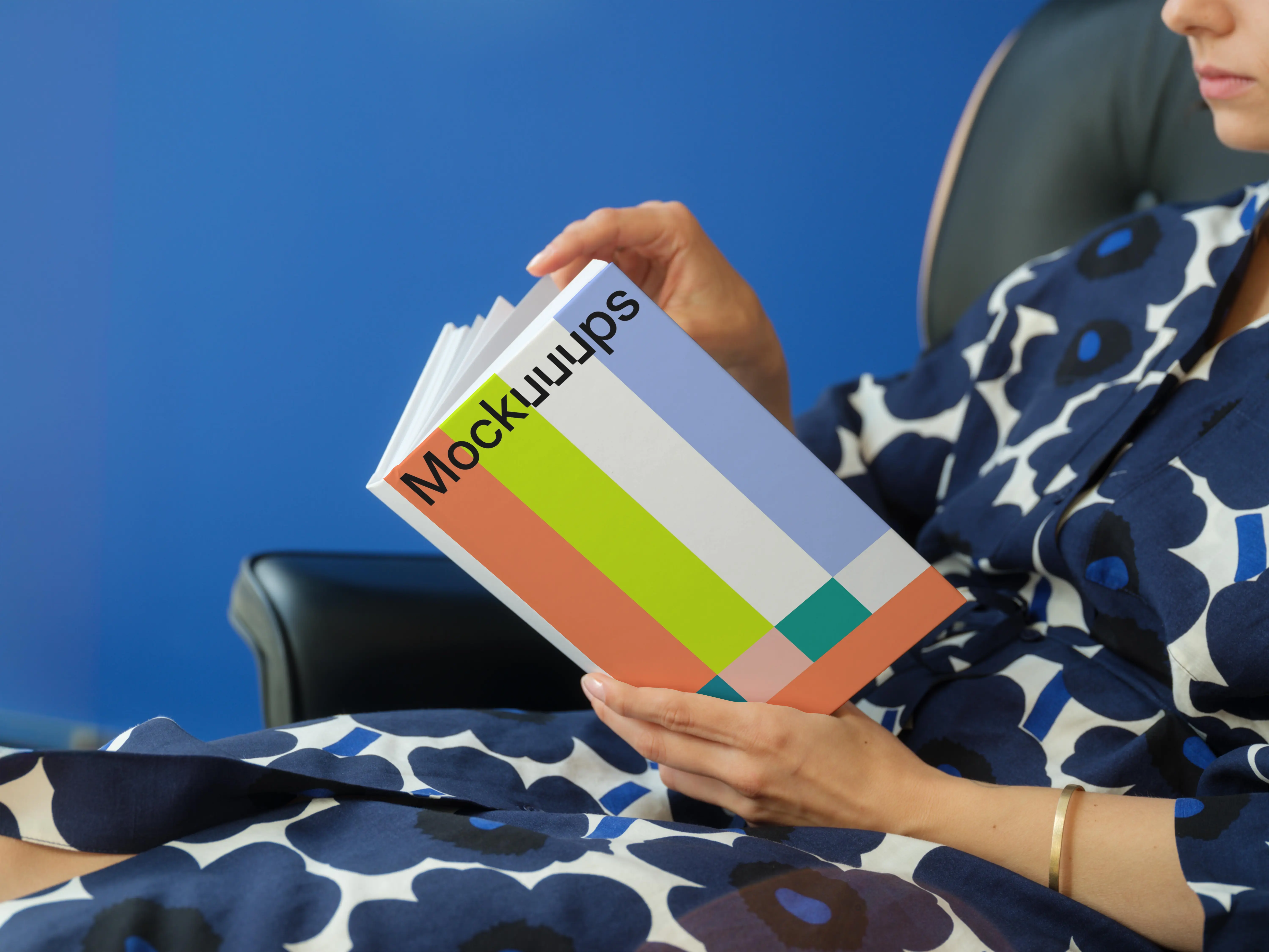 C-format book mockup in a reader's hands