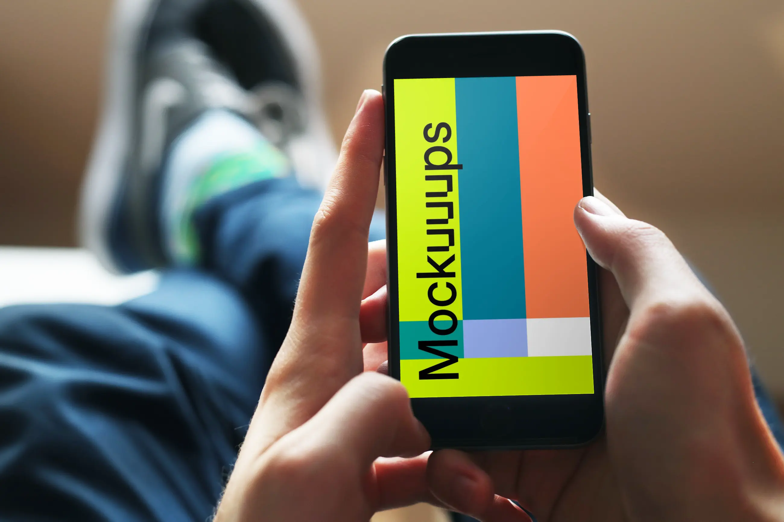 Chilling and playing games on iPhone 6s mockup