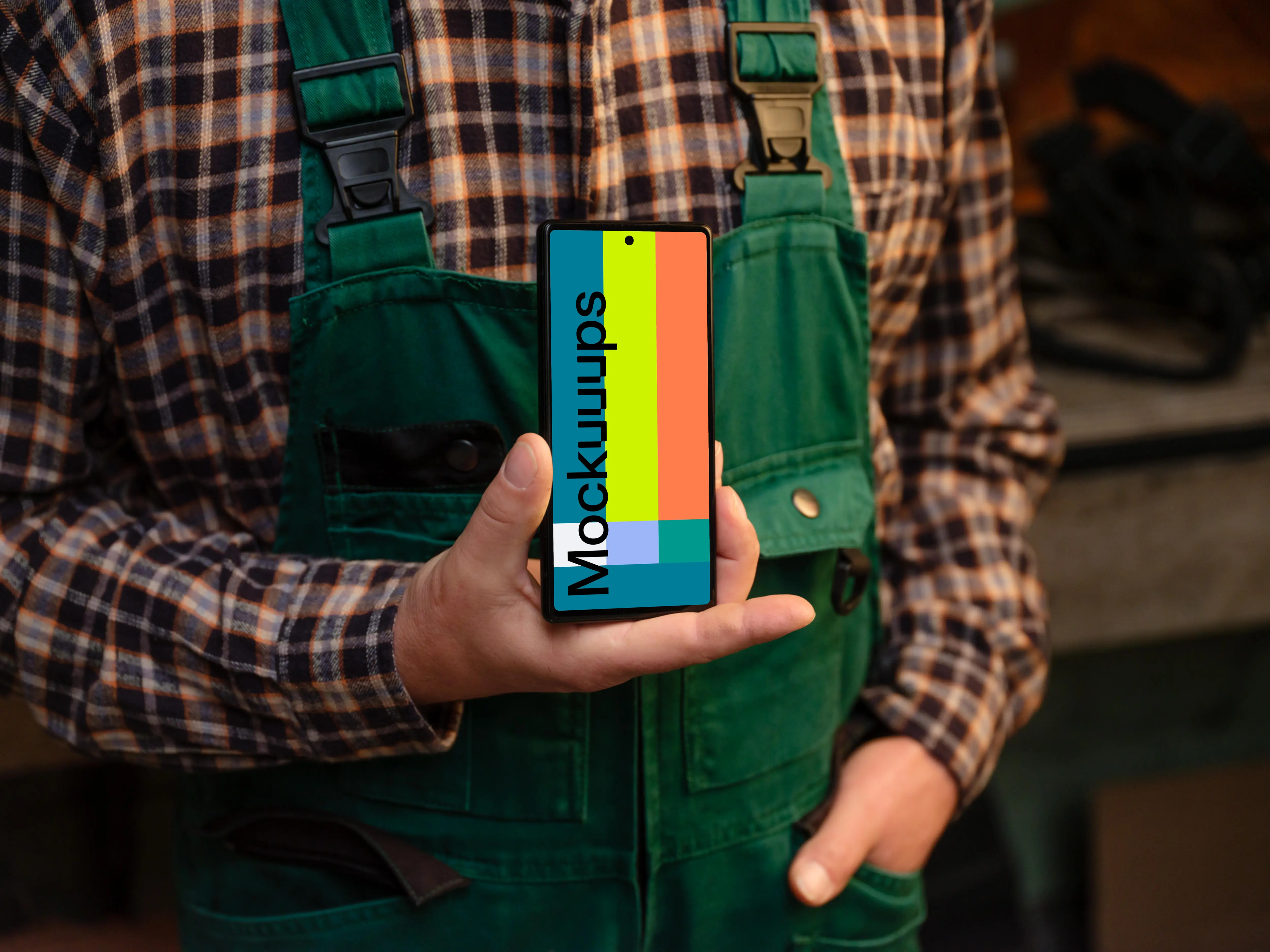Crafter holding a Google Pixel mockup