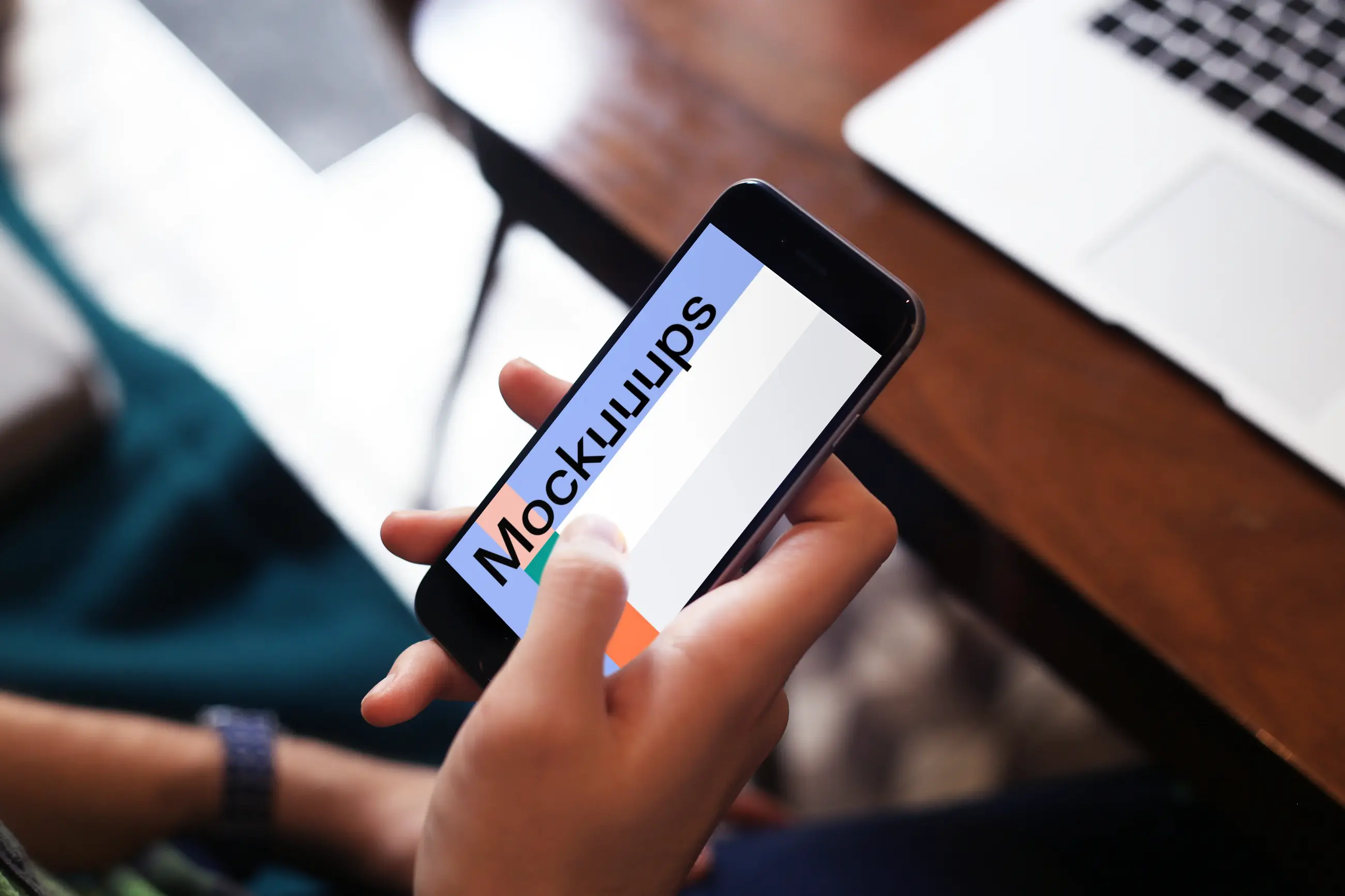 Interacting with iPhone 6 screen mockup