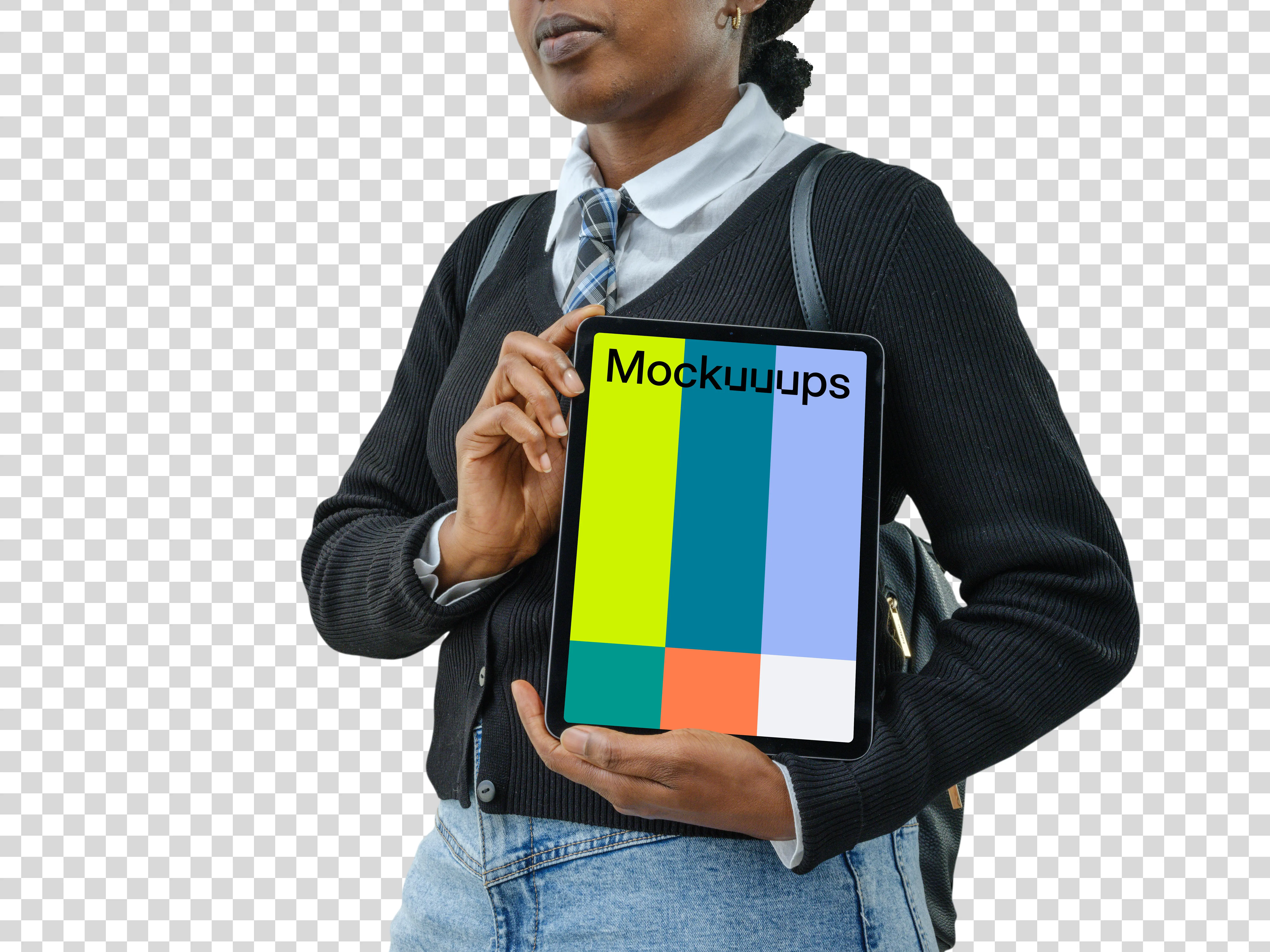 iPad Air mockup and student