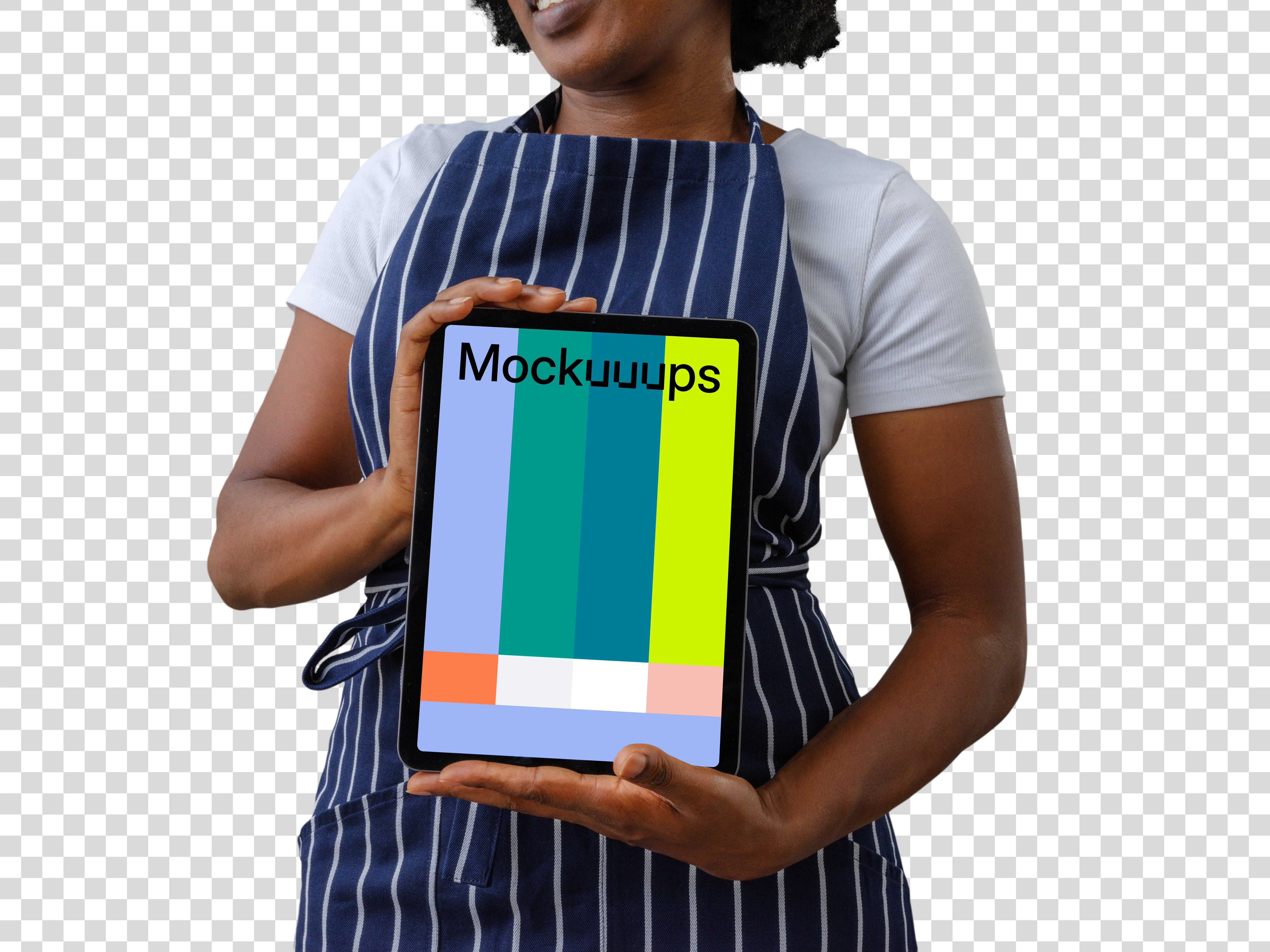 iPad Air mockup in the hands of female chef