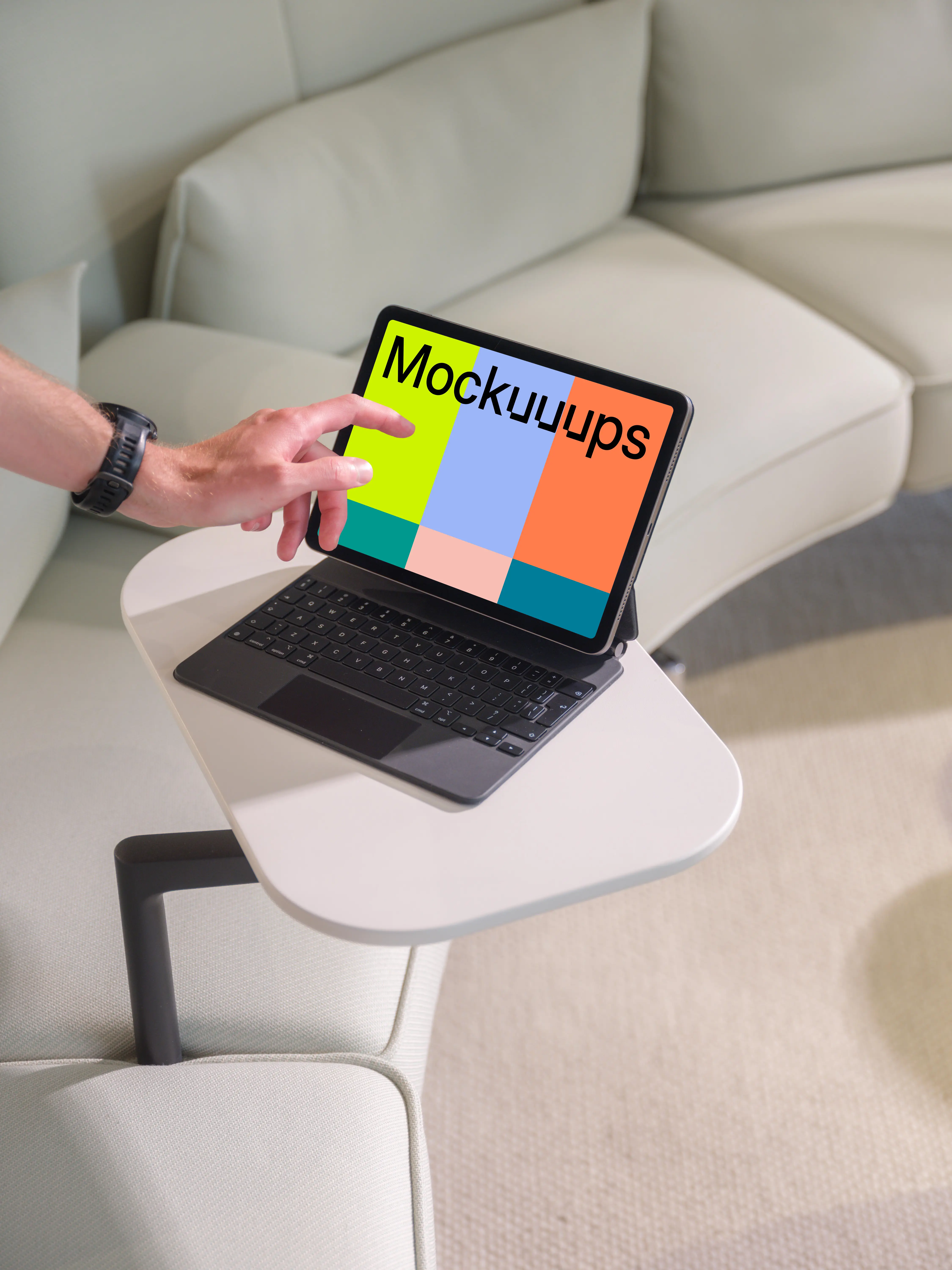 iPad Air mockup on modern office desk