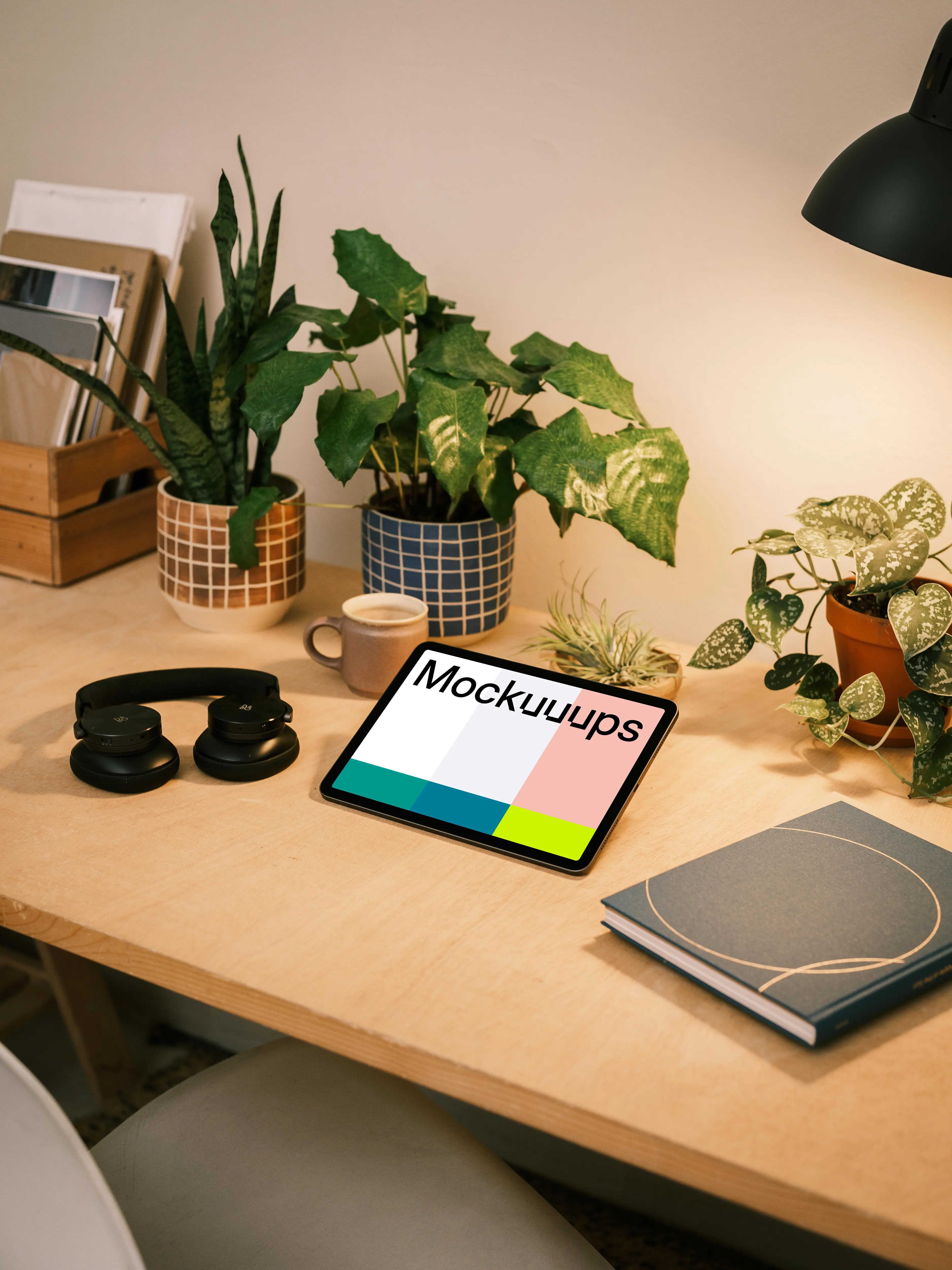 iPad mockup placed in a reading postion